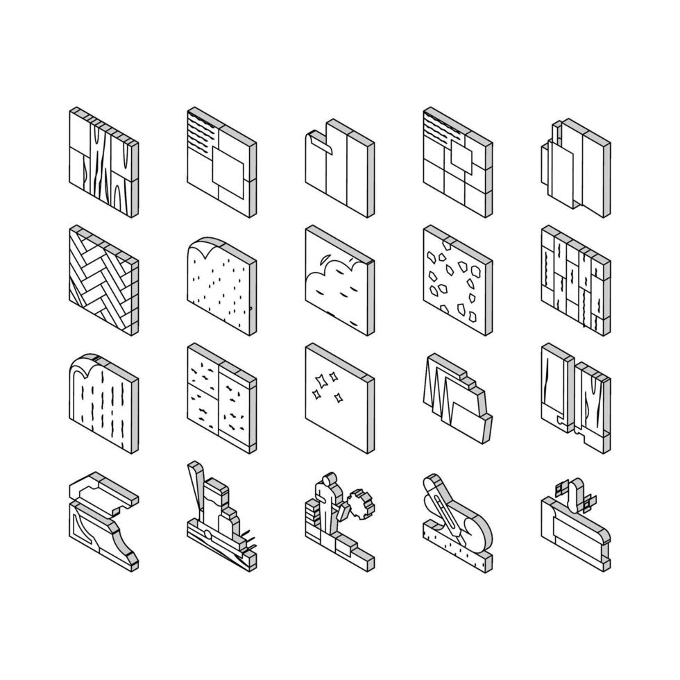 piso instalación colección isométrica íconos conjunto vector