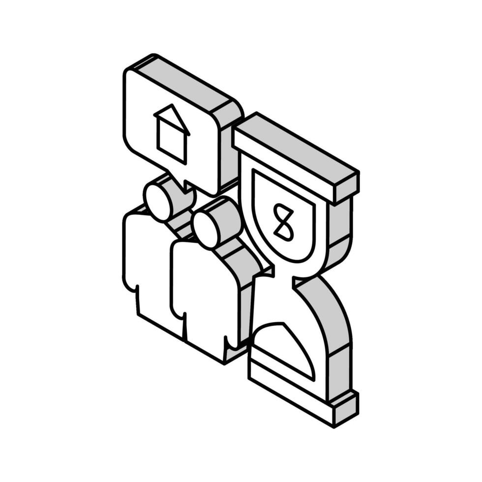 time of payment of mortgage isometric icon vector illustration