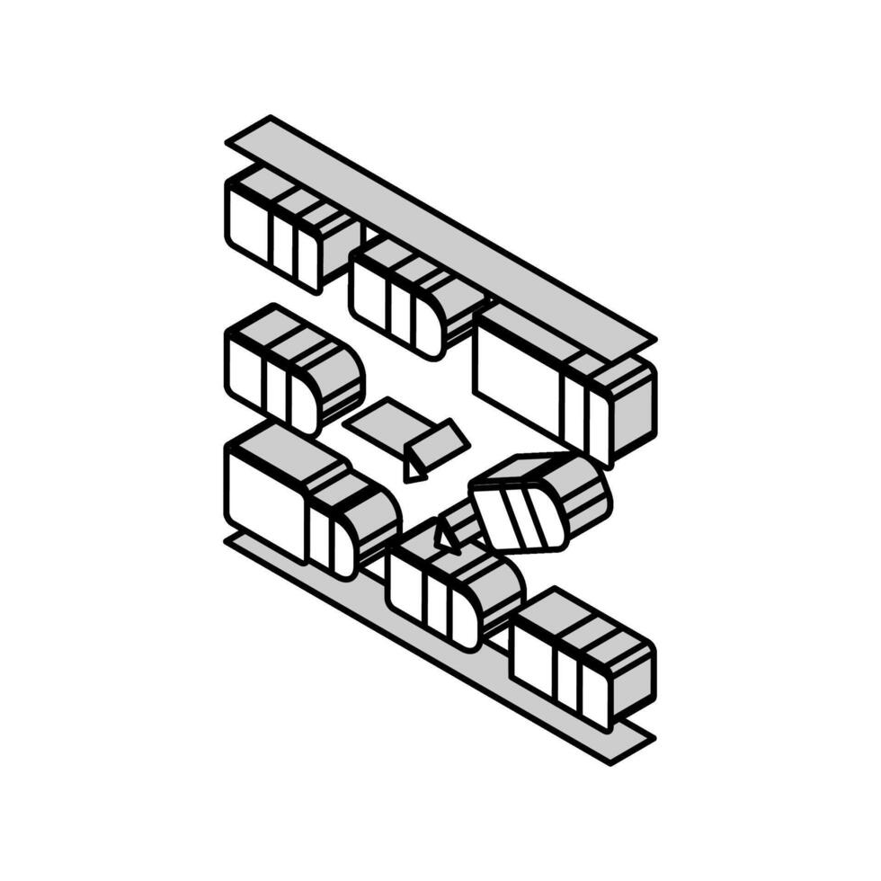 paralelo estacionamiento isométrica icono vector ilustración