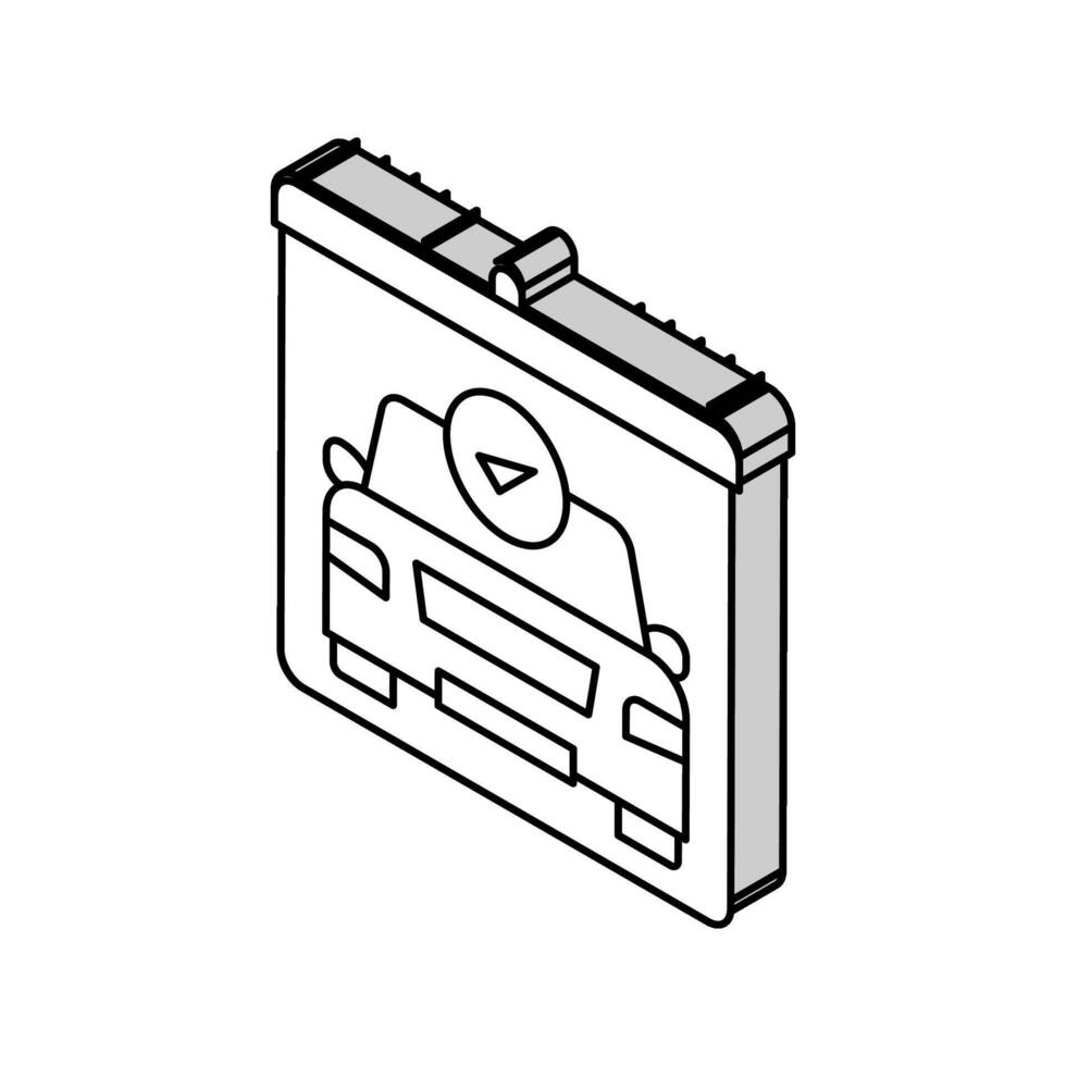 drivers day of test isometric icon vector illustration