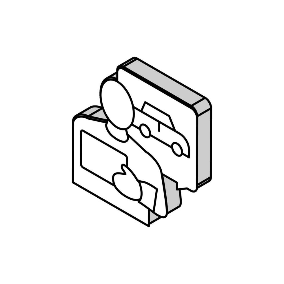 getting drivers license isometric icon vector illustration