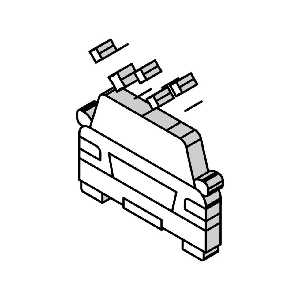 sellado cabina isométrica icono vector ilustración