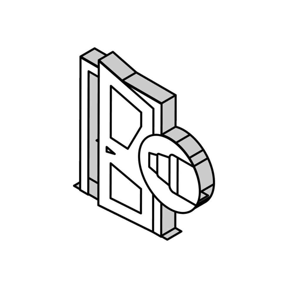 door repair isometric icon vector illustration