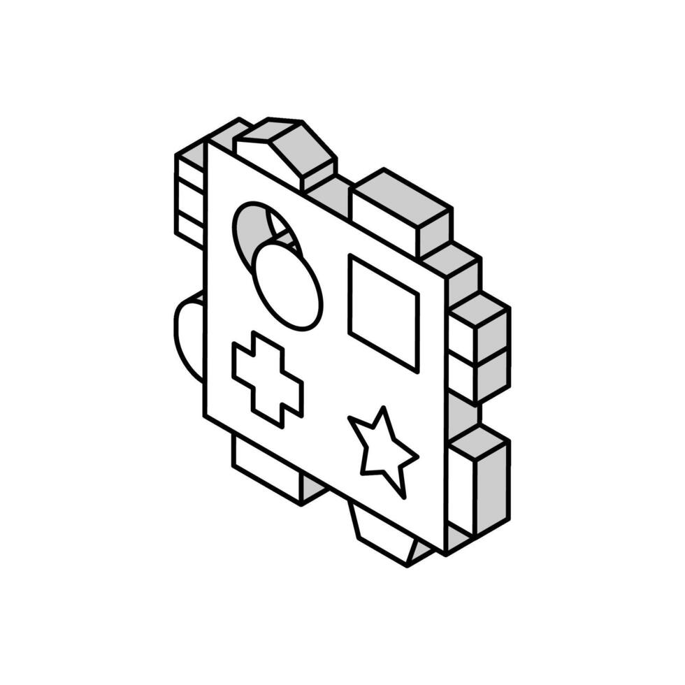 early learning toys isometric icon vector illustration