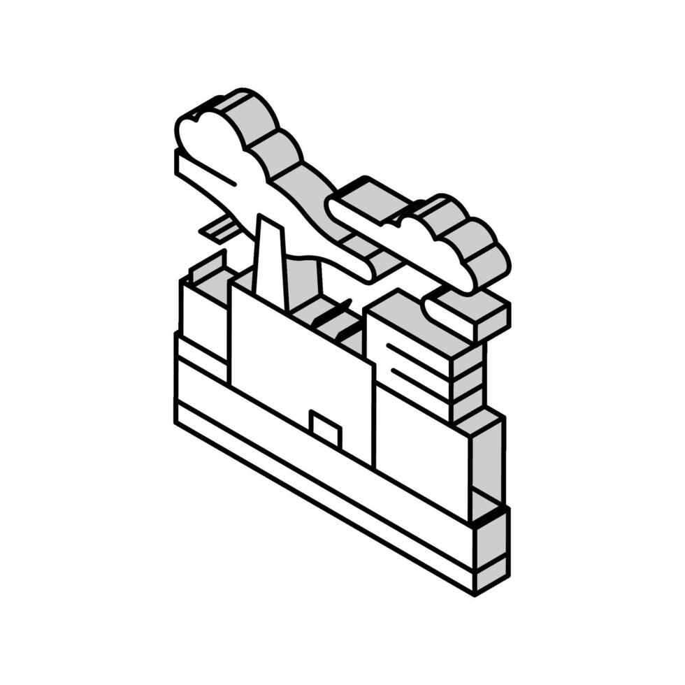 industrial metropolis isometric icon vector illustration