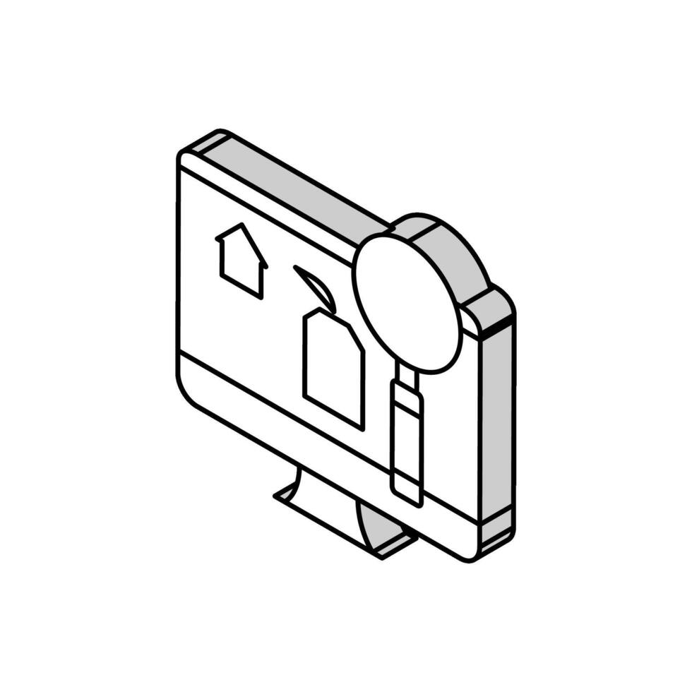 search rental properties isometric icon vector illustration