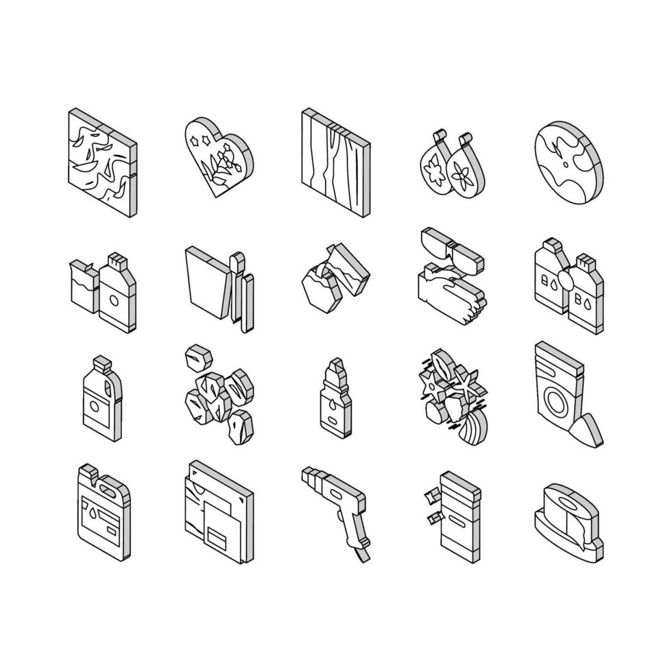 Resin Art Creation Collection isometric icons set vector