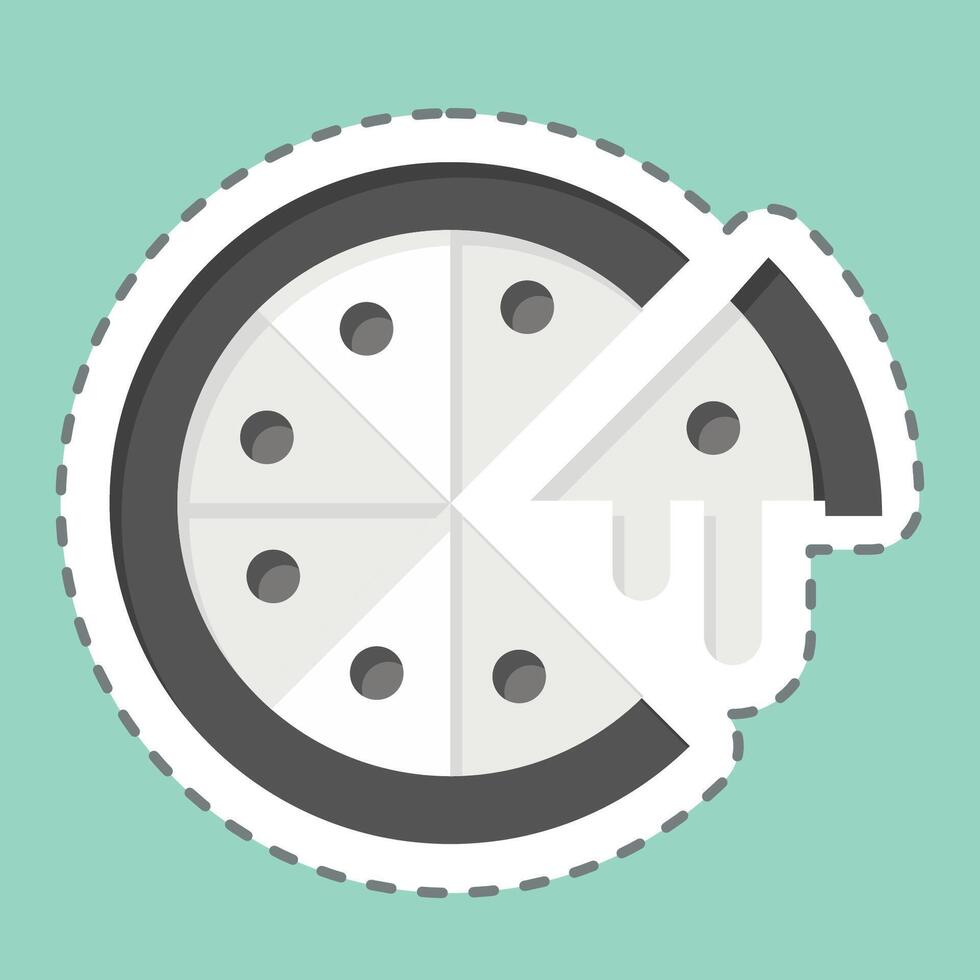 pegatina línea cortar Pizza. relacionado a rápido comida símbolo. sencillo diseño editable. sencillo ilustración vector
