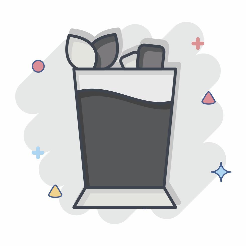 Icon Mint Julep. related to Cocktails,Drink symbol. comic style. simple design editable. simple illustration vector