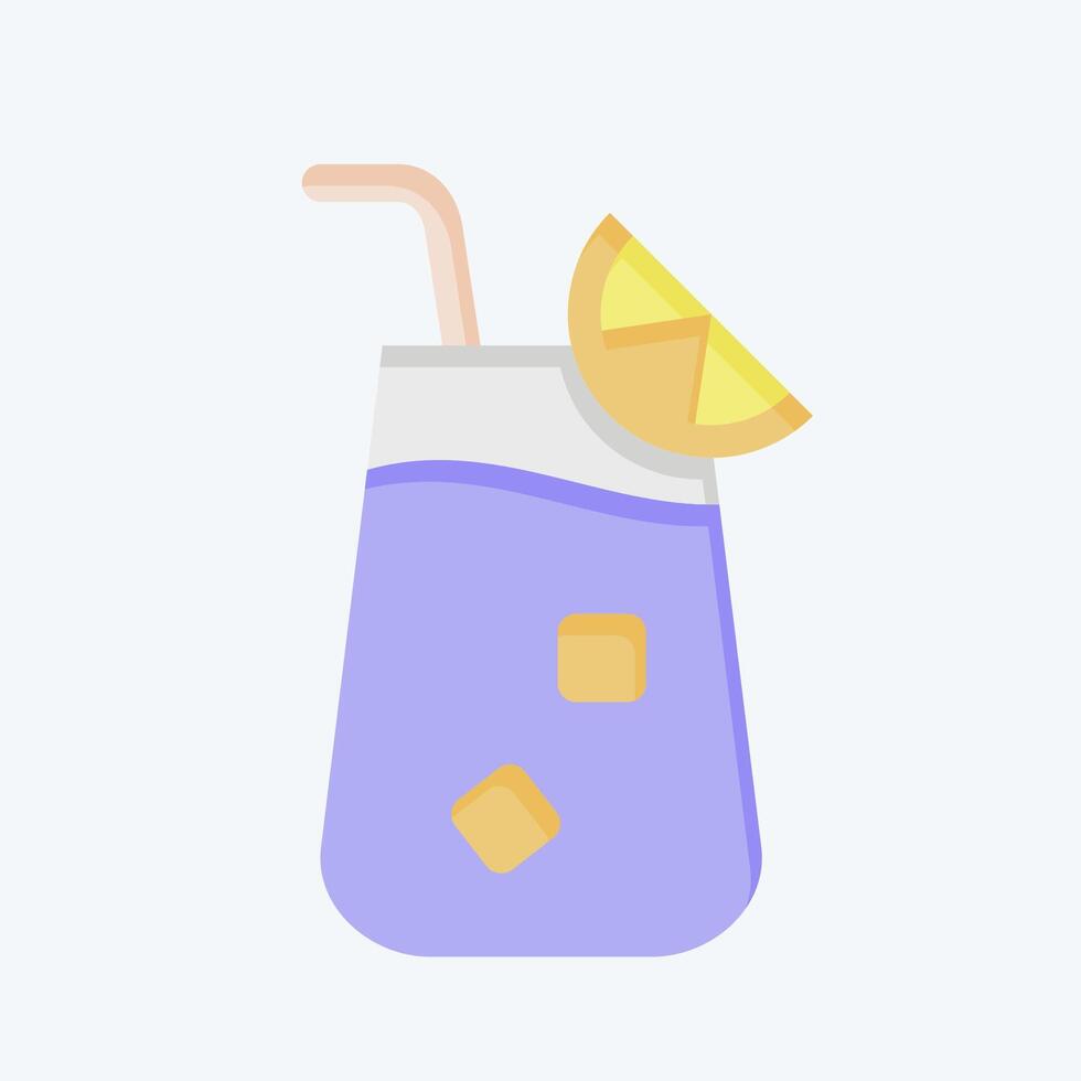 Icon Blue Lagoon. related to Cocktails,Drink symbol. flat style. simple design editable. simple illustration vector