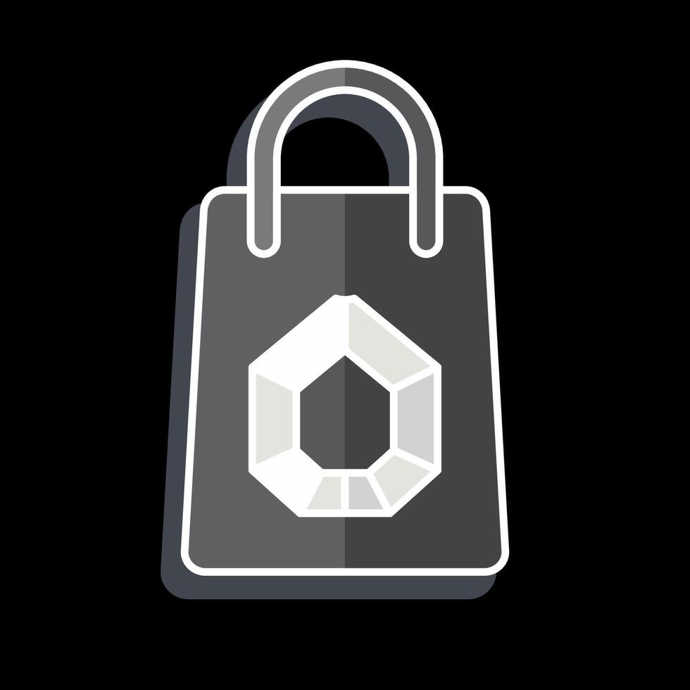Icon Shopping Bag. related to Jewelry symbol. glossy style. simple design editable. simple illustration vector