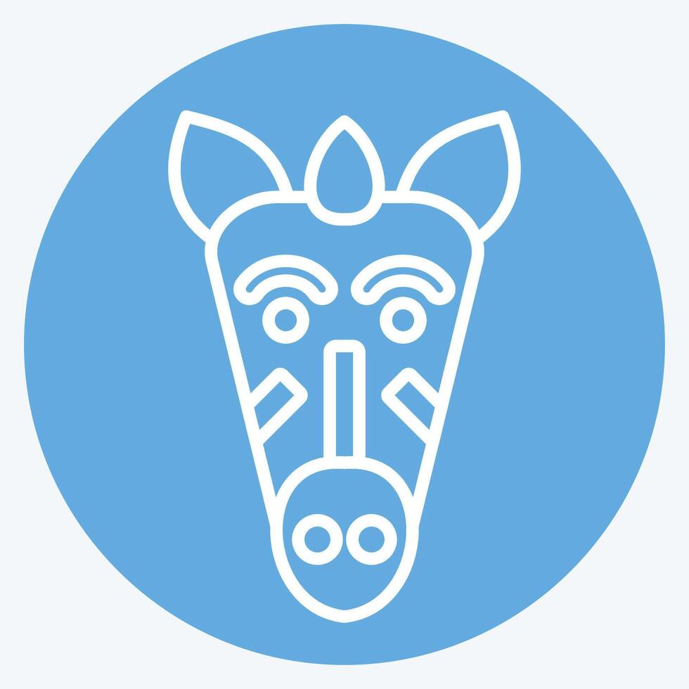 Icon Zebra. related to Kenya symbol. blue eyes style. simple design editable. simple illustration vector