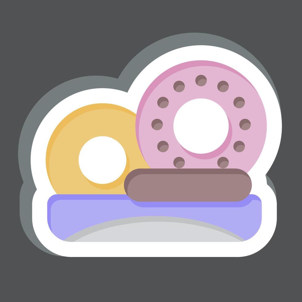 Sticker Donut. related to Picnic symbol. simple design editable. simple illustration vector