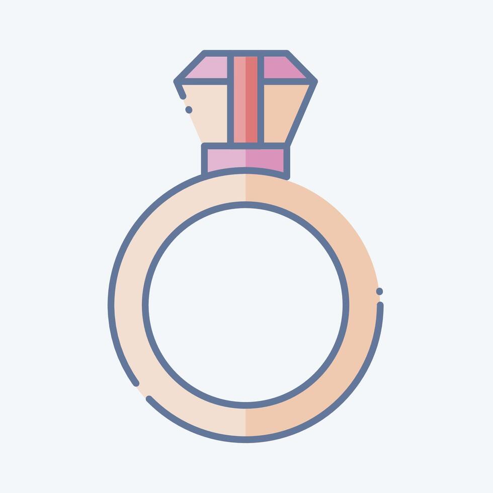 Icon Diamond Ring. related to Fashion symbol. doodle style. simple design editable. simple illustration vector