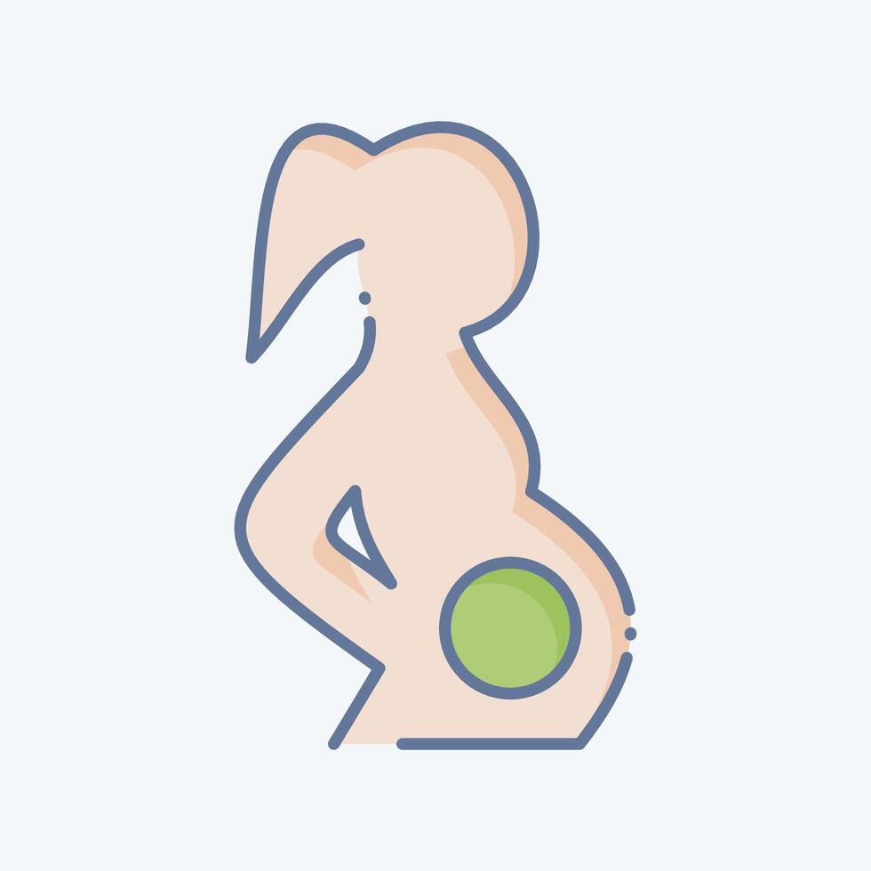 Icon Pregnant. related to Medical symbol. doodle style. simple design editable. simple illustration vector