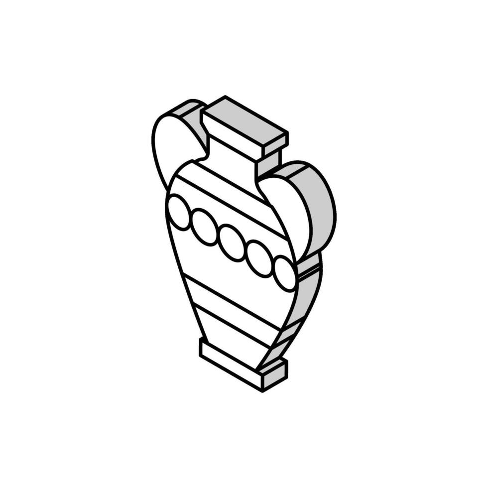 amphora ancient rome isometric icon vector illustration