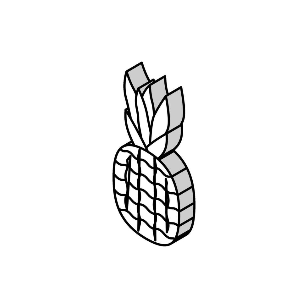 piña tropical Fruta isométrica icono vector ilustración