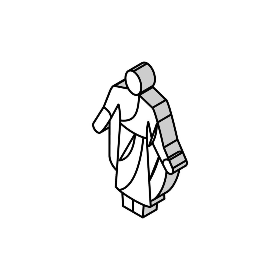 toga ancient rome isometric icon vector illustration