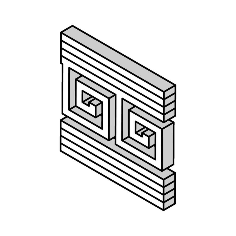 ornament ancient greece isometric icon vector illustration
