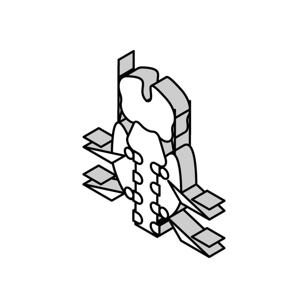 parathyroid gland endocrinology isometric icon vector illustration