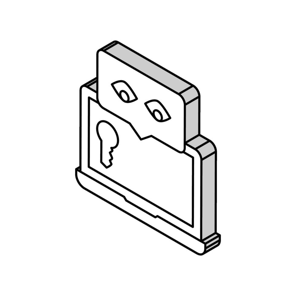 key security system isometric icon vector illustration