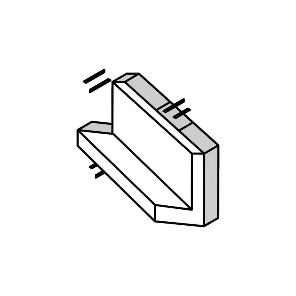 steel metal profile isometric icon vector illustration