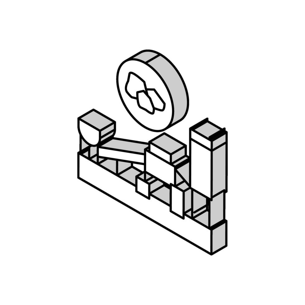 coal processing plant isometric icon vector illustration