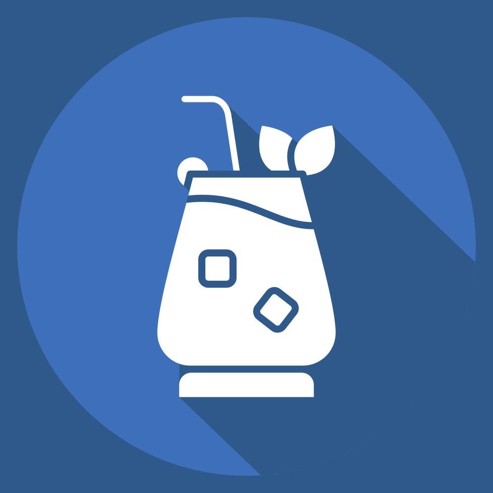 Icon Mai Tai. related to Cocktails,Drink symbol. long shadow style. simple design editable. simple illustration vector