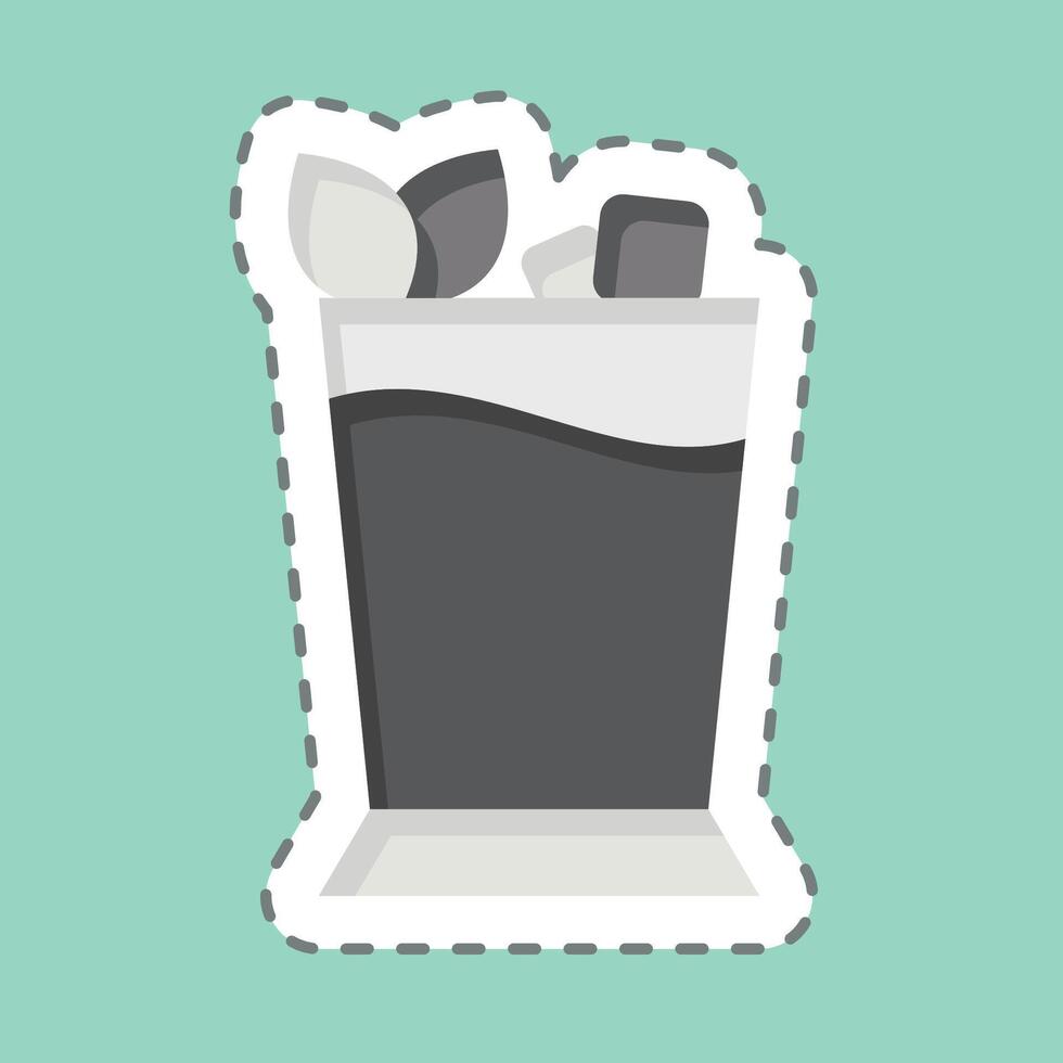 Sticker line cut Mint Julep. related to Cocktails,Drink symbol. simple design editable. simple illustration vector