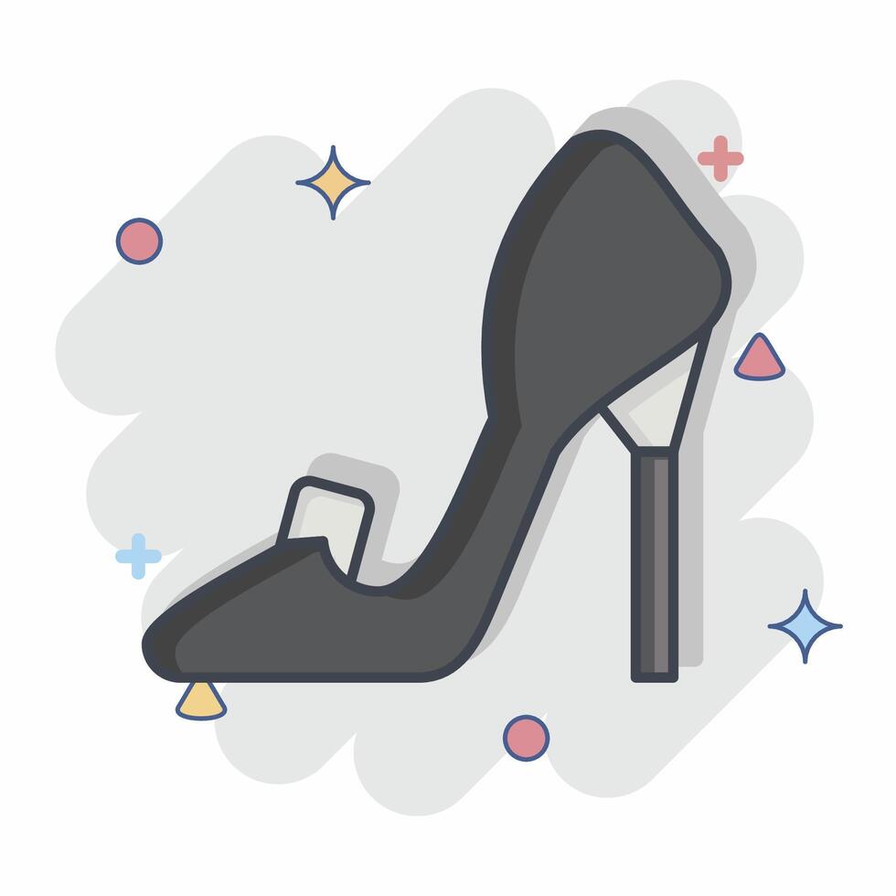 Icon High Heel. related to Fashion symbol. comic style. simple design editable. simple illustration vector
