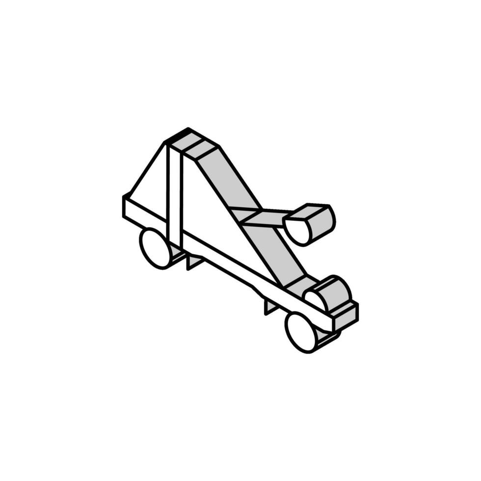 catapult weapon ancient rome isometric icon vector illustration