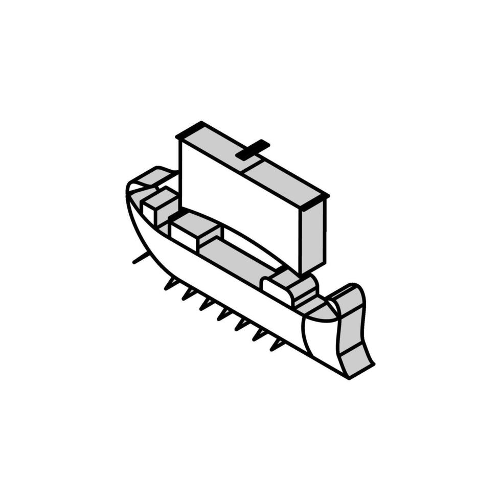 ship ancient rome isometric icon vector illustration
