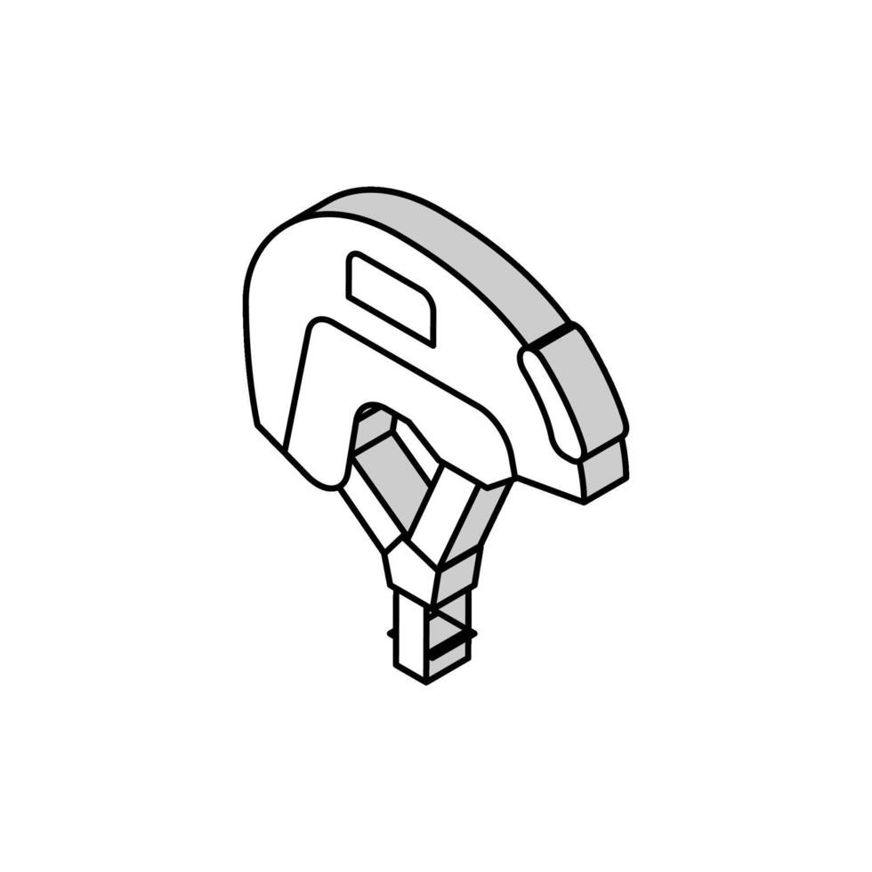 helmet soldier isometric icon vector illustration