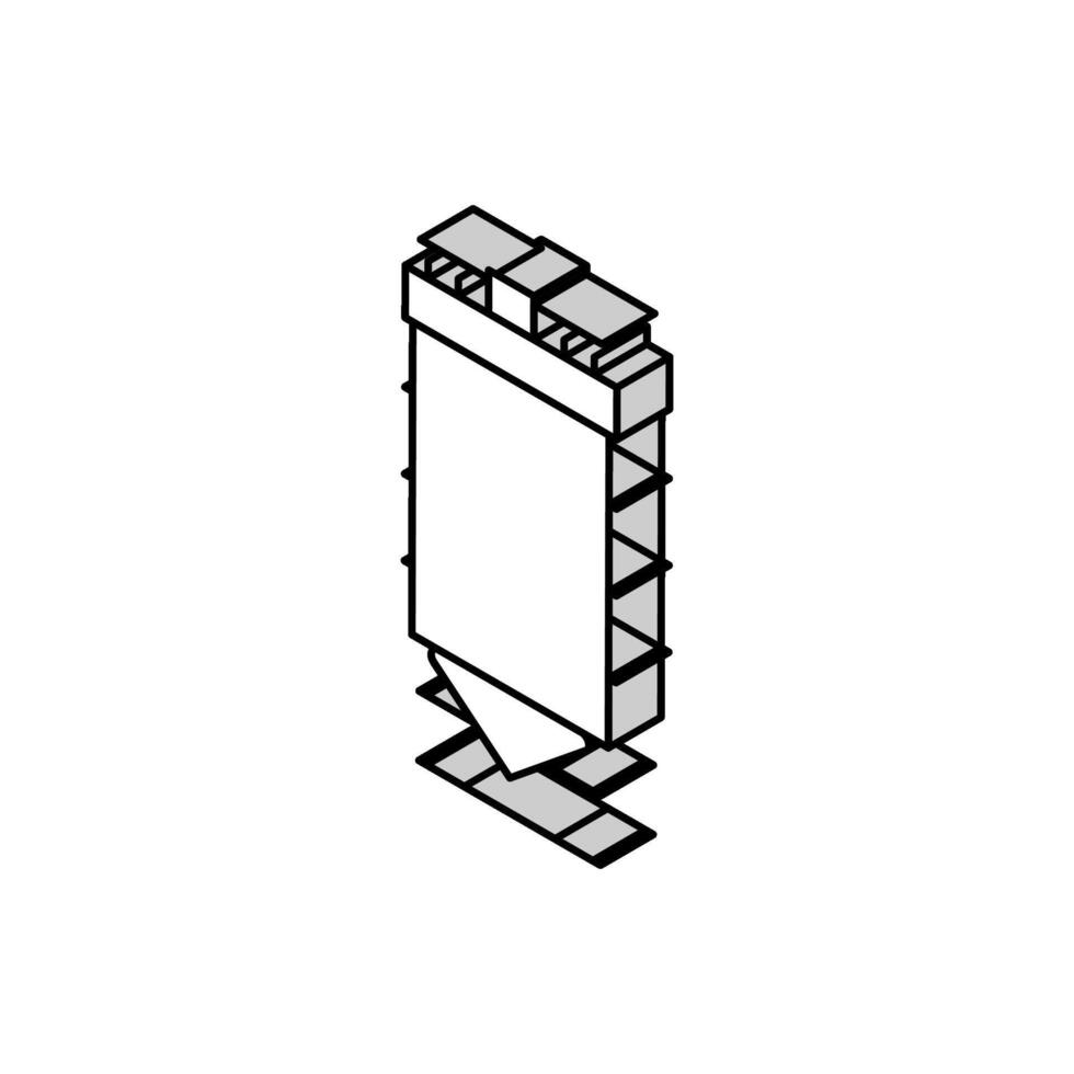 tanque para carbón almacenamiento isométrica icono vector ilustración