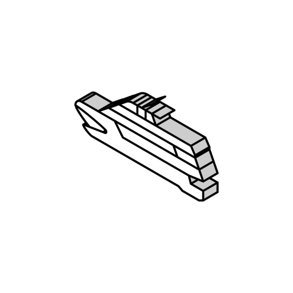 catamaran boat isometric icon vector illustration