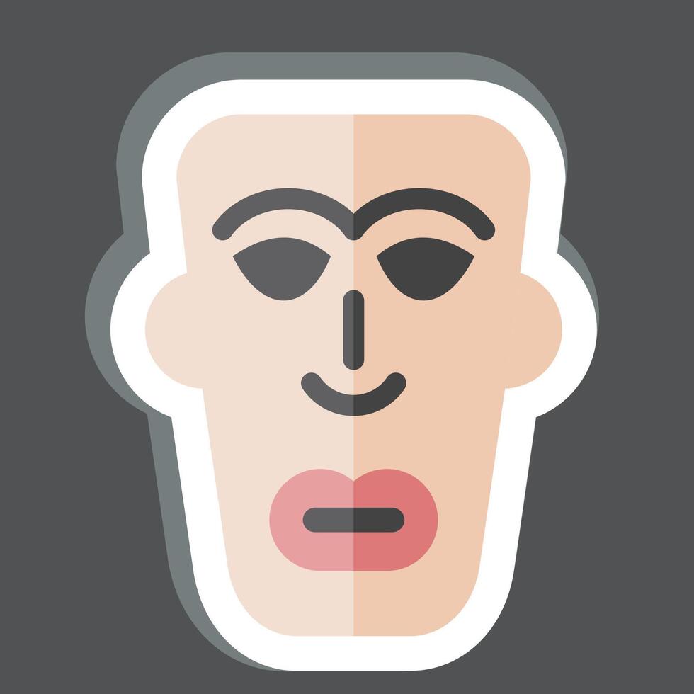 Sticker African Mask. related to Kenya symbol. simple design editable. simple illustration vector