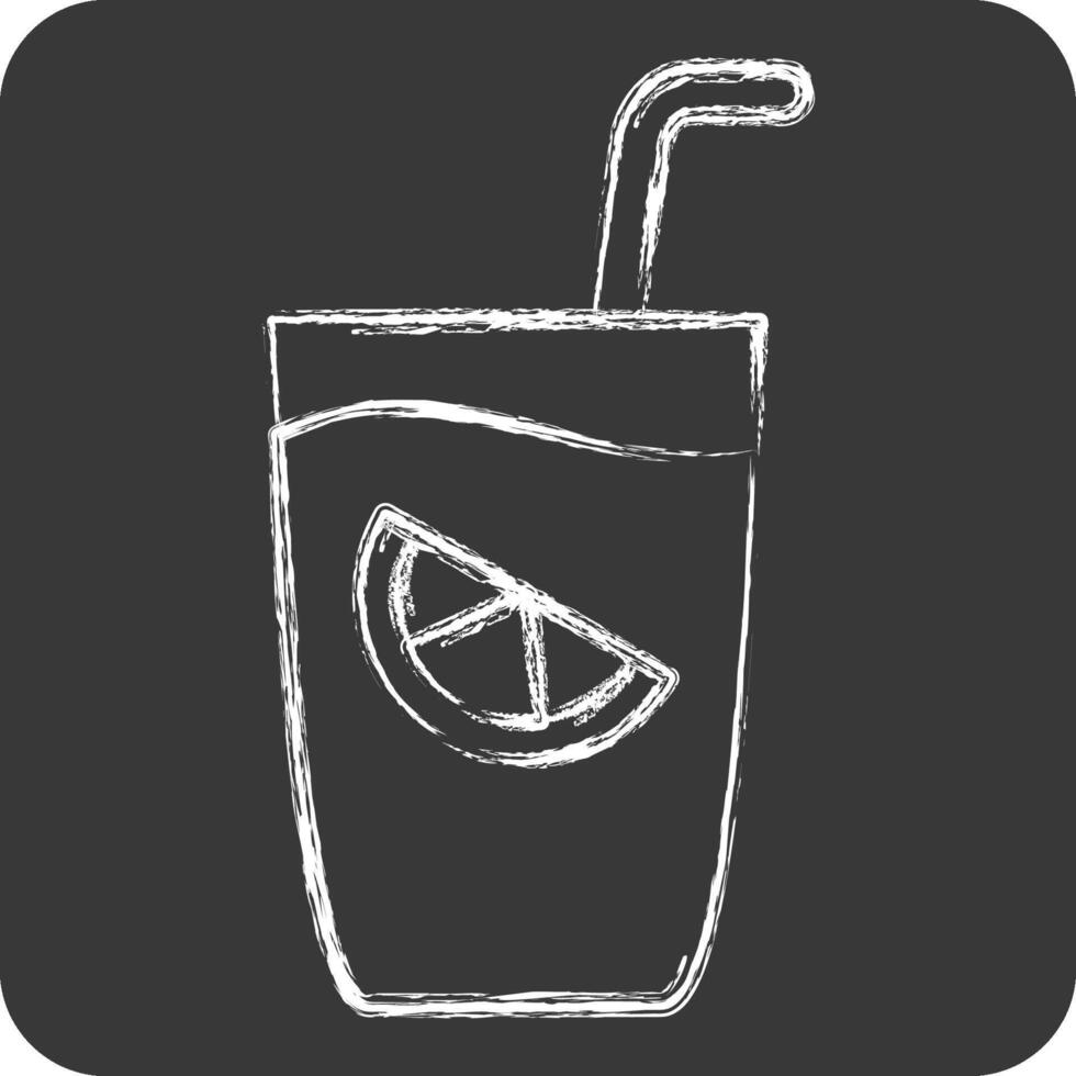 Icon Gin Tonic. related to Cocktails,Drink symbol. chalk Style. simple design editable. simple illustration vector