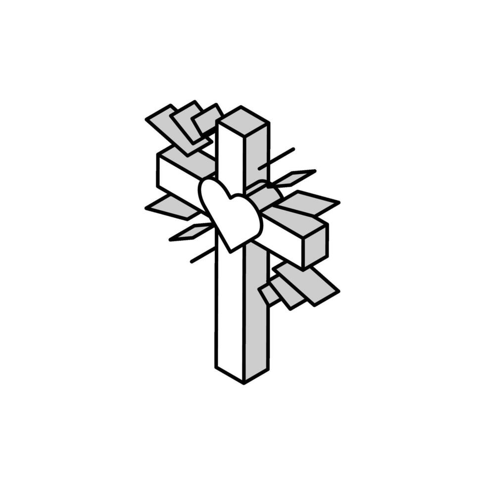 fe cristiandad isométrica icono vector ilustración