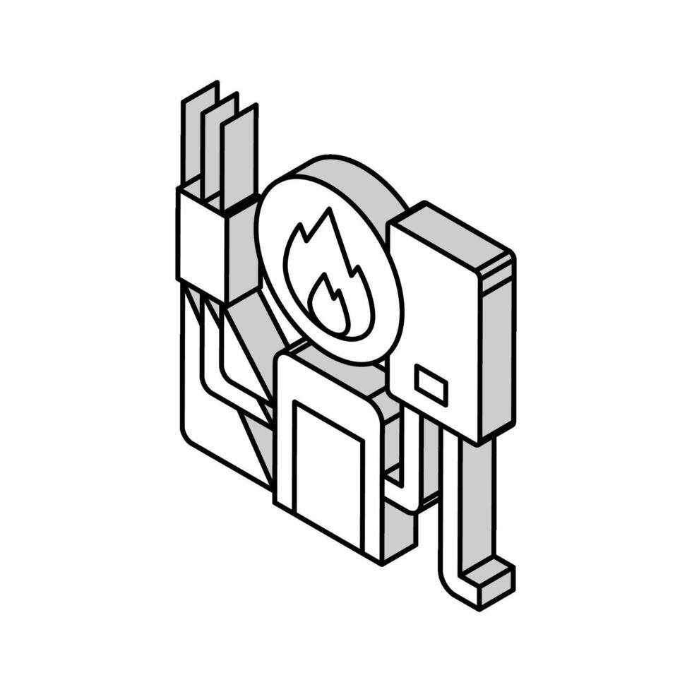 heating system isometric icon vector illustration