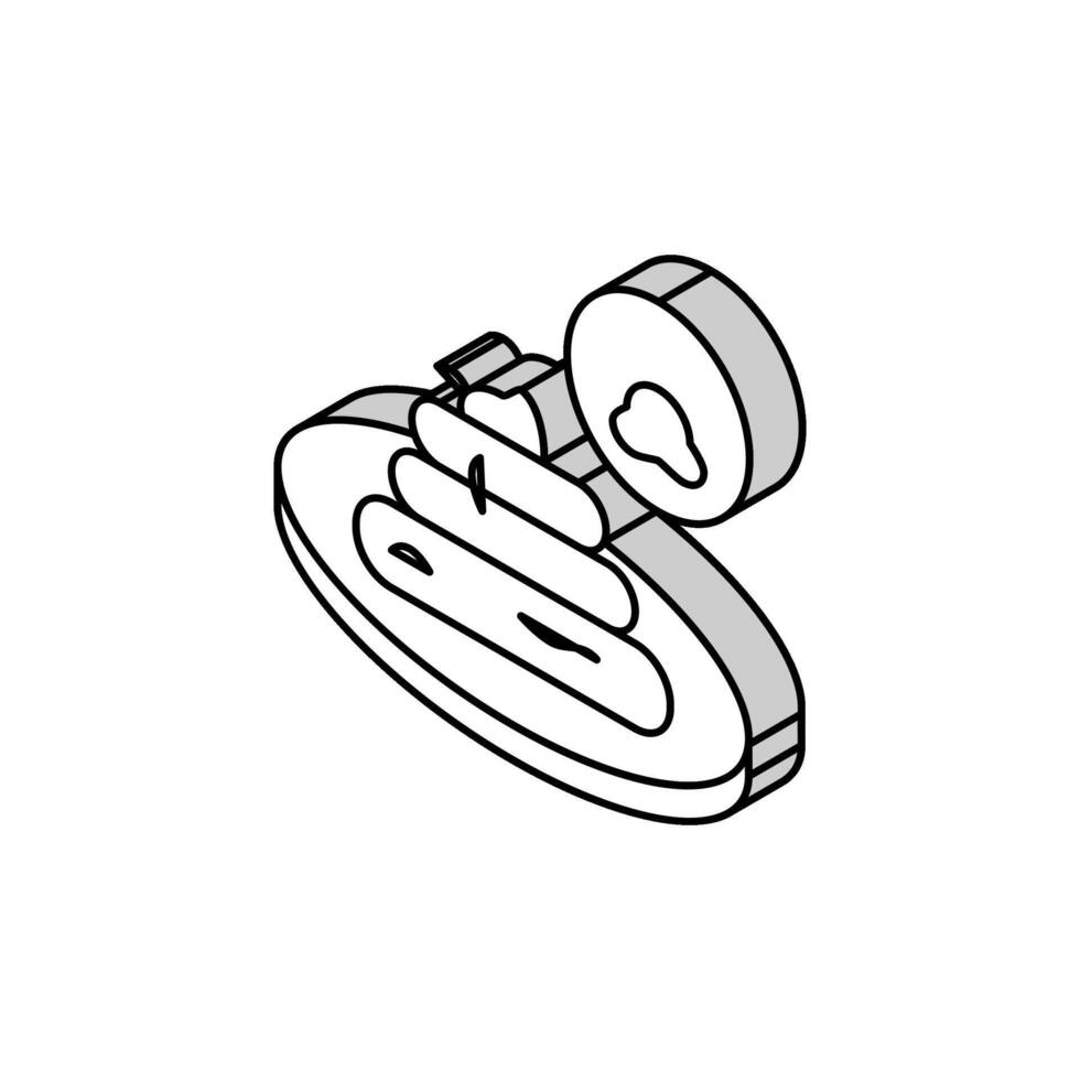 tapeworm in poo isometric icon vector illustration