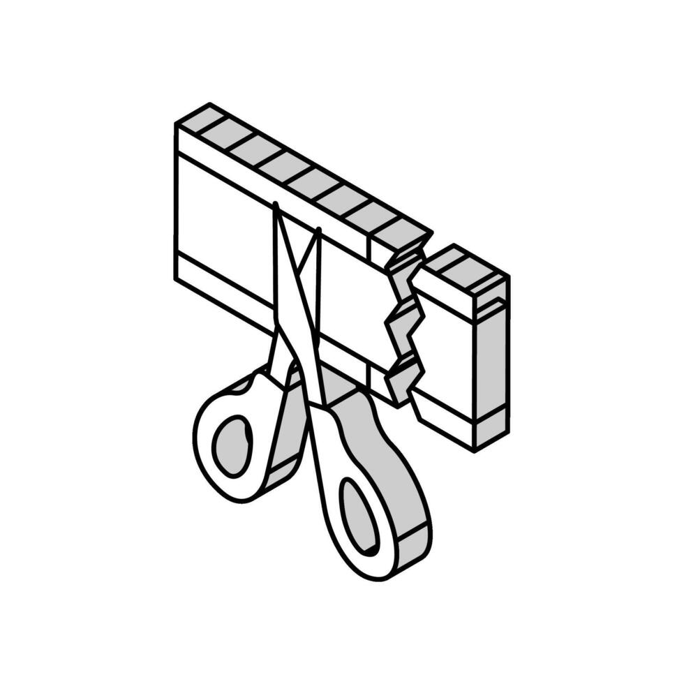 cropping video isometric icon vector illustration