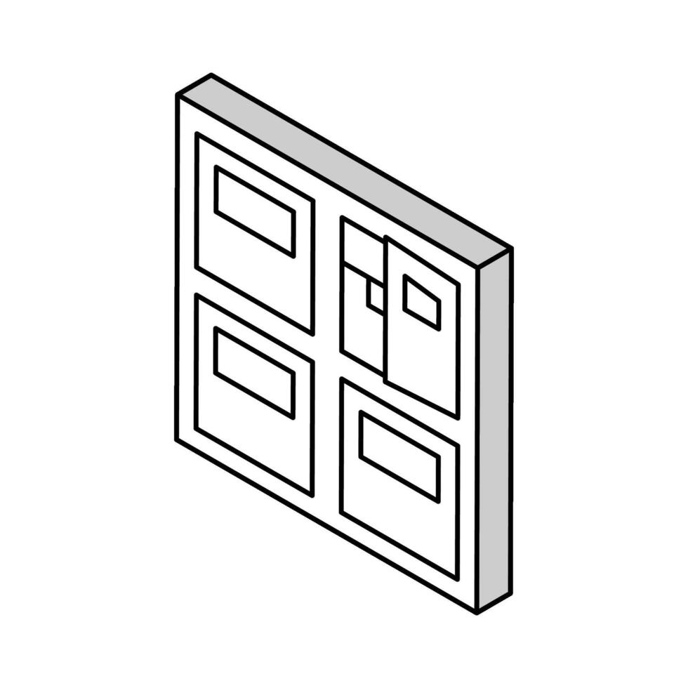 post office box isometric icon vector illustration