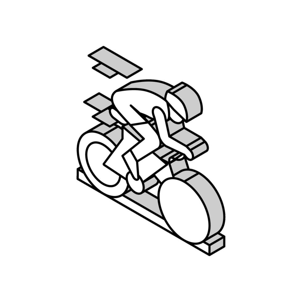 deporte montando bicicleta isométrica icono vector ilustración