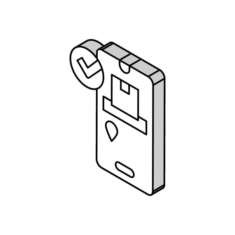 check status phone app isometric icon vector illustration