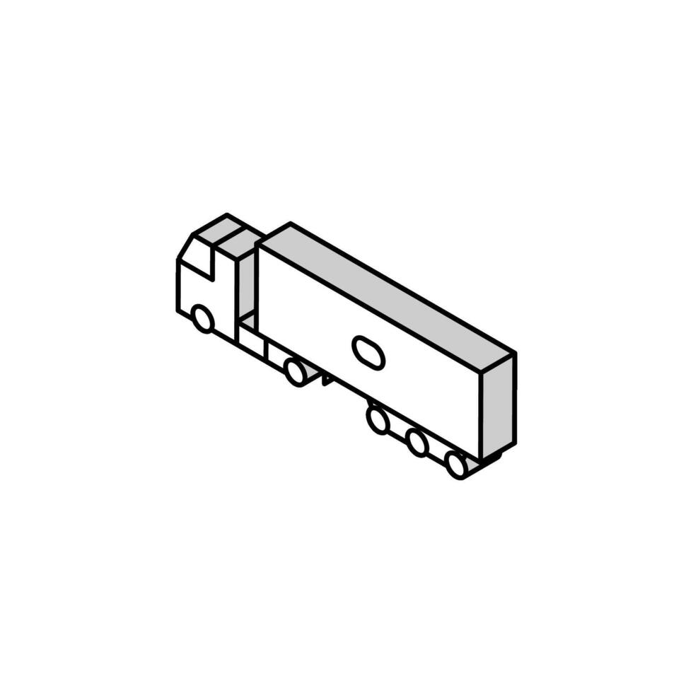 ground freight truck delivery service isometric icon vector illustration