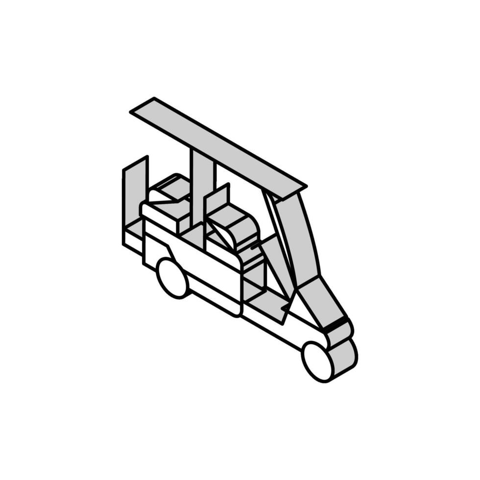 caddie golf club coche isométrica icono vector ilustración