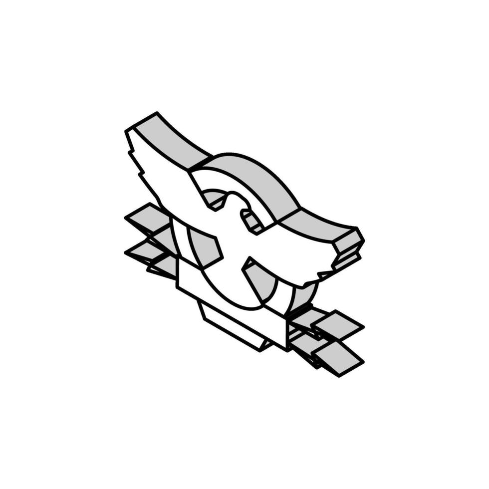 coat of arms with eagle isometric icon vector illustration