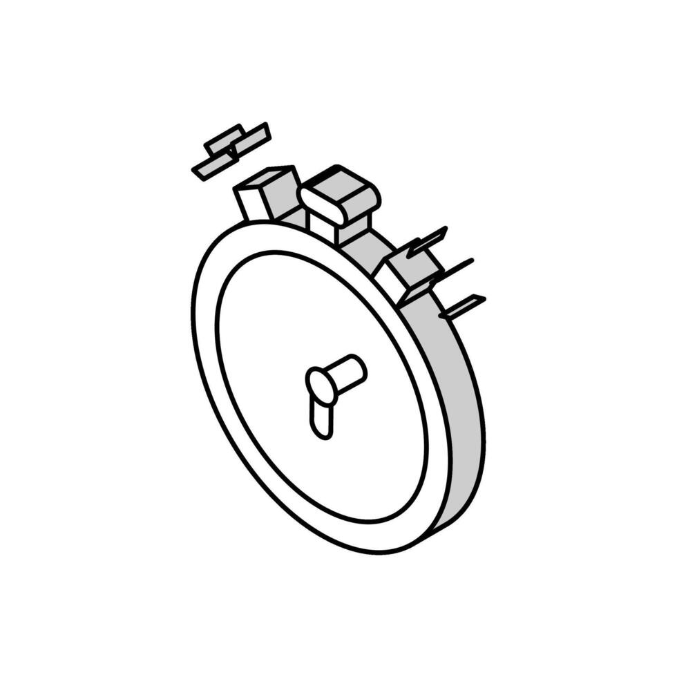 stopwatch playing time counting isometric icon vector illustration