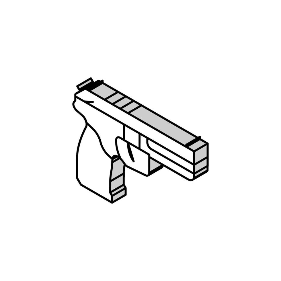 pistola arma isométrica icono vector ilustración