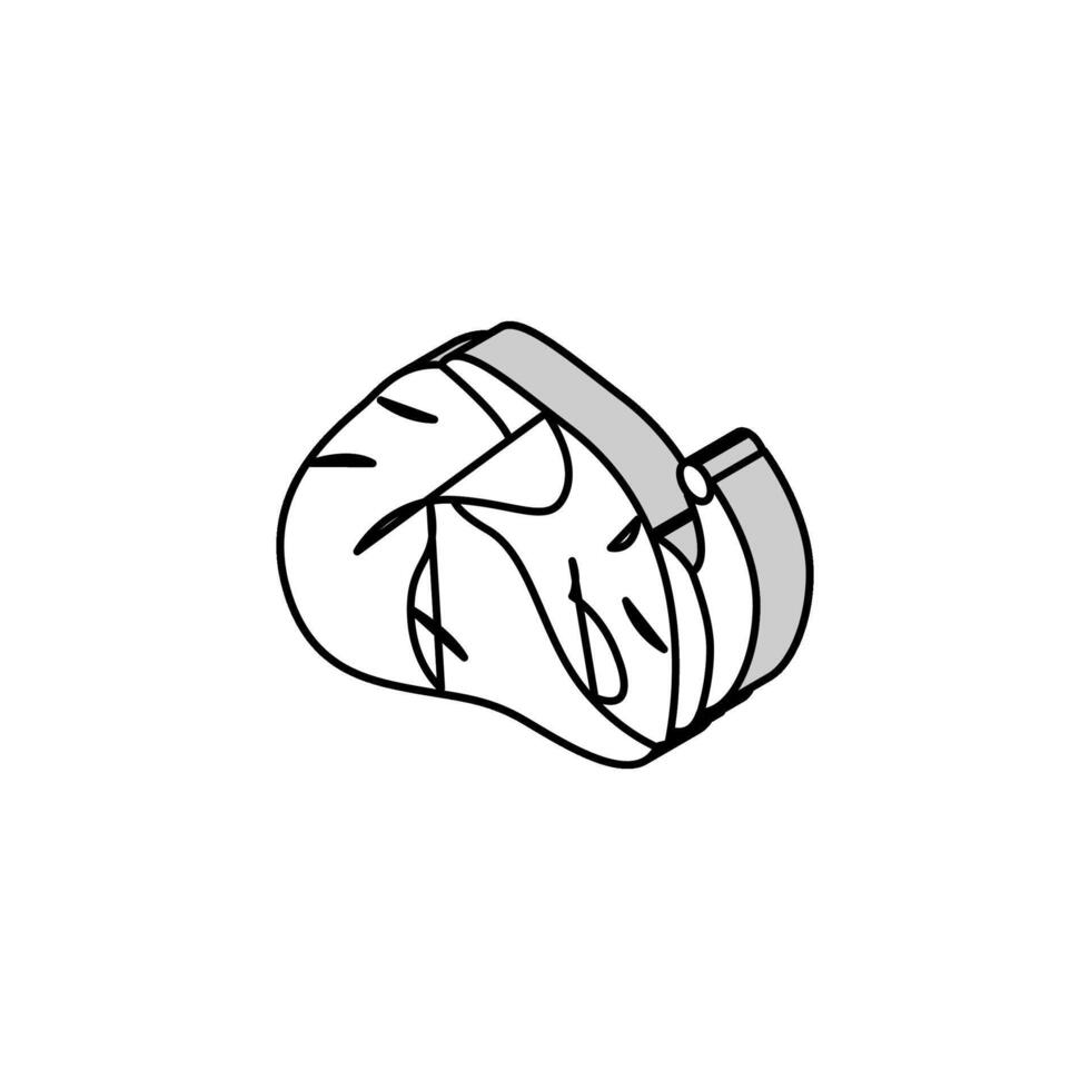corazón pollo isométrica icono vector ilustración